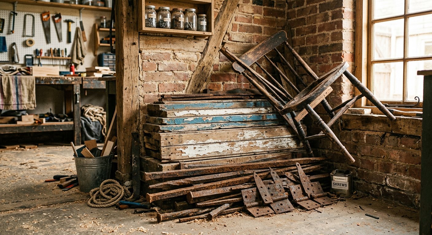 Peças recolhidas antes do restauro no ateliê